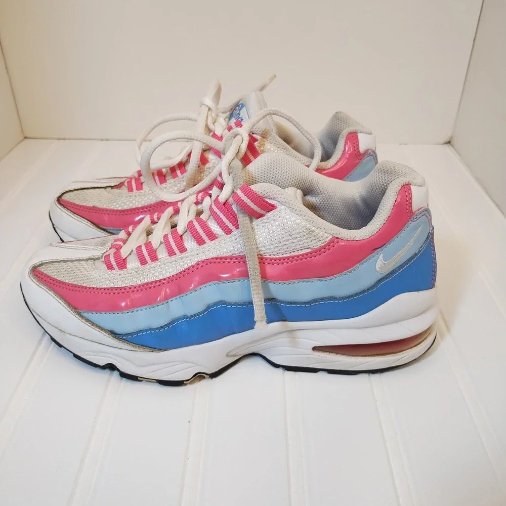 Nike Air Max 95 Kids‎ 5Y White Pink Blue Sneakers White Shark Coast 310830-109